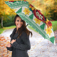 Personalized Wales Christmas Umbrella Cute Red Welsh Dragon and Daffodils - Wonder Print Shop