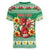 Personalized Wales Christmas Women V-Neck T-Shirt Cute Red Welsh Dragon and Daffodils - Wonder Print Shop