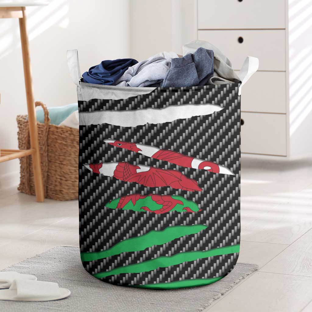 Wales Beast Laundry Basket Ripped Flag Graphic - Wonder Print Shop