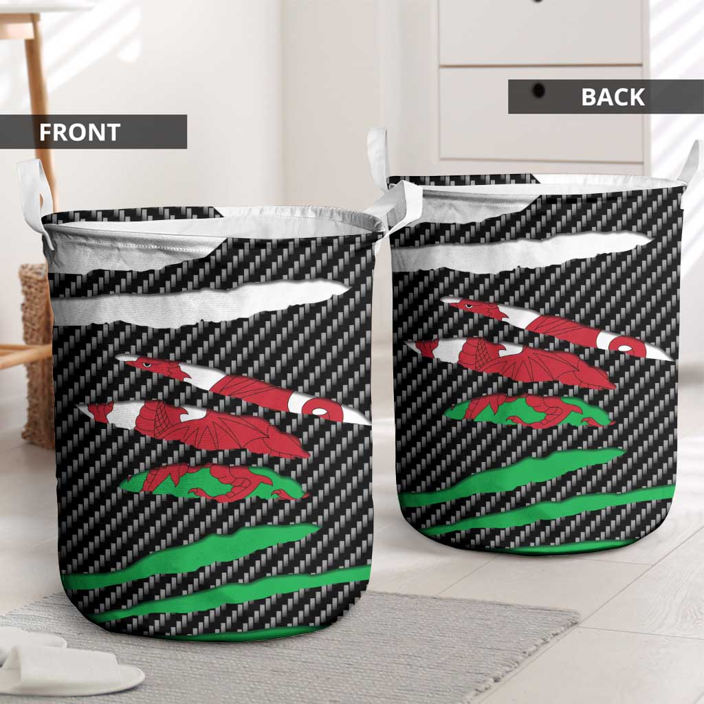 Wales Beast Laundry Basket Ripped Flag Graphic - Wonder Print Shop