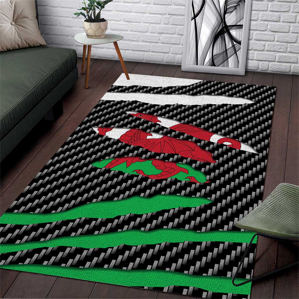Wales Beast Area Rug Ripped Flag Graphic - Wonder Print Shop