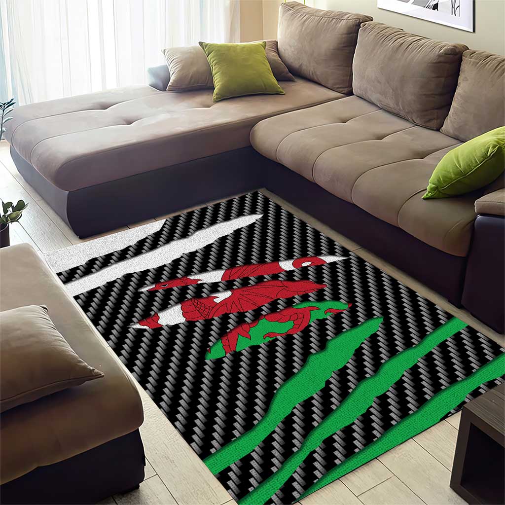 Wales Beast Area Rug Ripped Flag Graphic - Wonder Print Shop