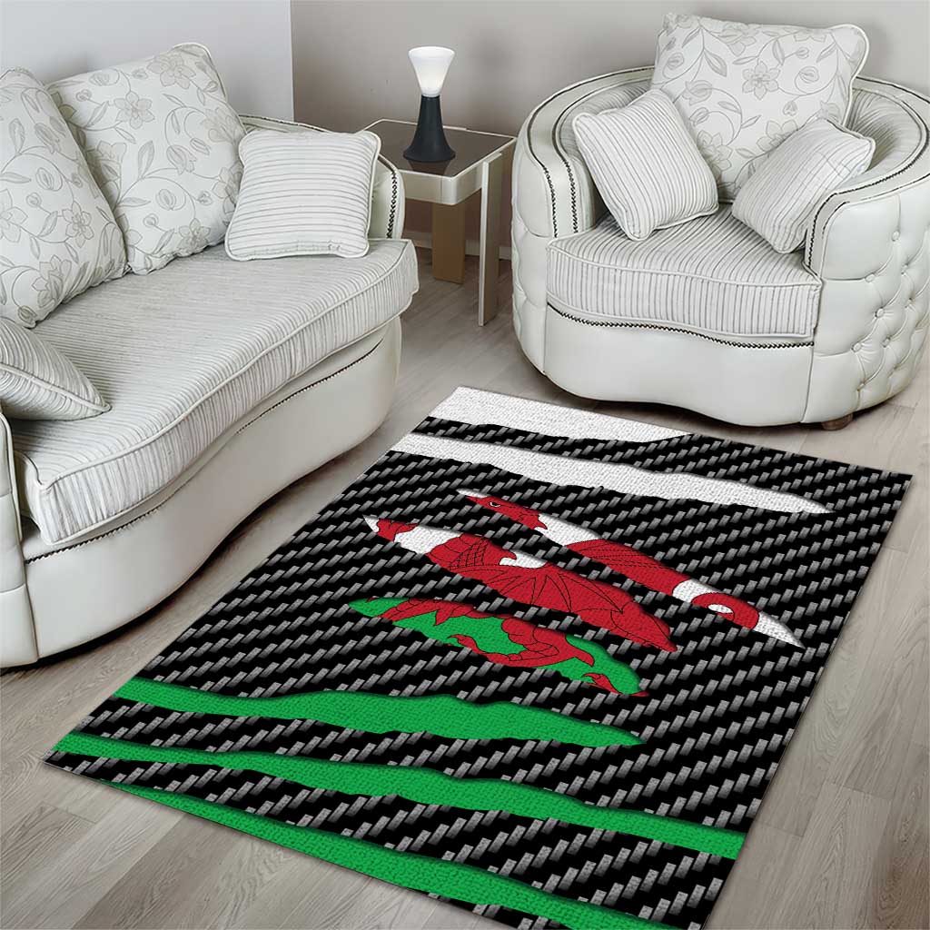 Wales Beast Area Rug Ripped Flag Graphic - Wonder Print Shop