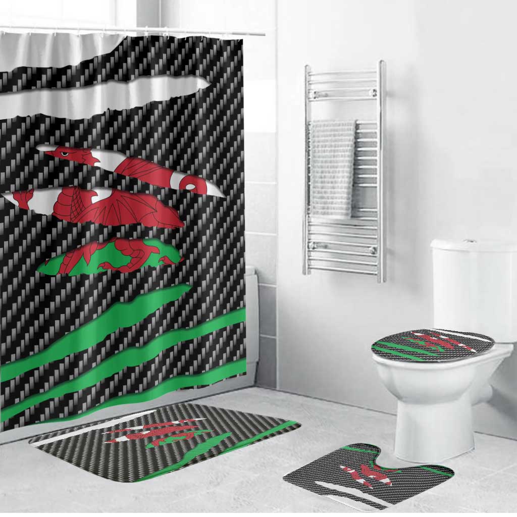 Wales Beast Bathroom Set Ripped Flag Graphic - Wonder Print Shop