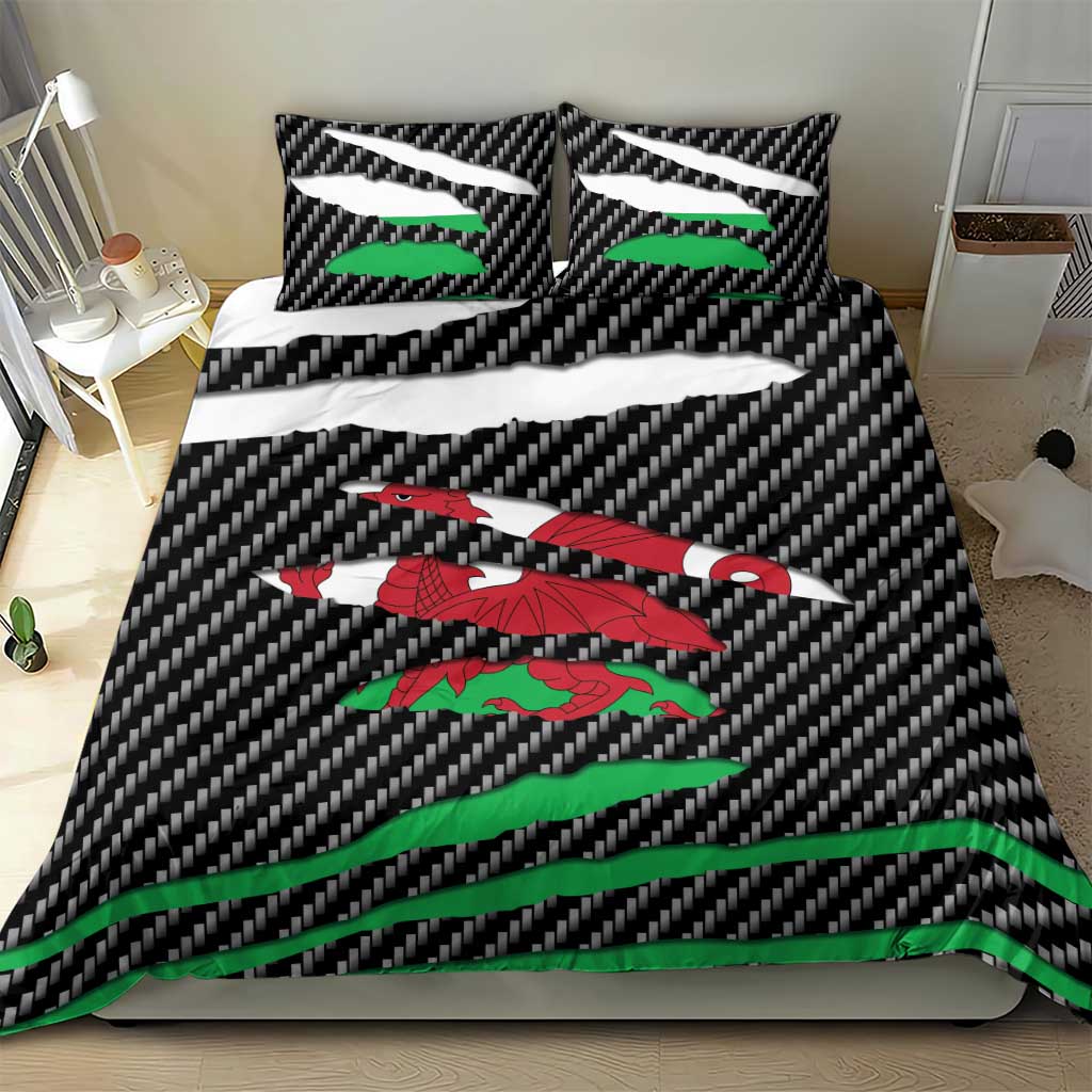 Wales Beast Bedding Set Ripped Flag Graphic - Wonder Print Shop