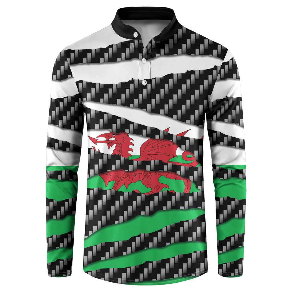 Wales Beast Button Sweatshirt Ripped Flag Graphic - Wonder Print Shop