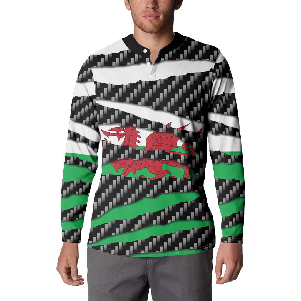 Wales Beast Button Sweatshirt Ripped Flag Graphic - Wonder Print Shop