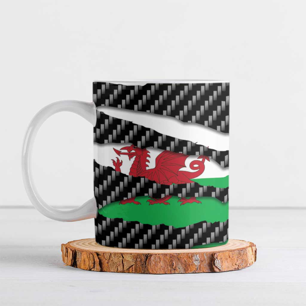 Wales Beast Ceramic Mug Ripped Flag Graphic - Wonder Print Shop