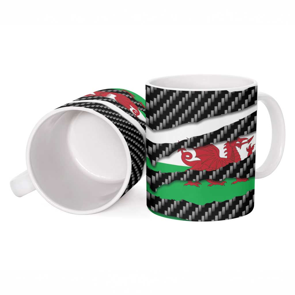 Wales Beast Ceramic Mug Ripped Flag Graphic - Wonder Print Shop