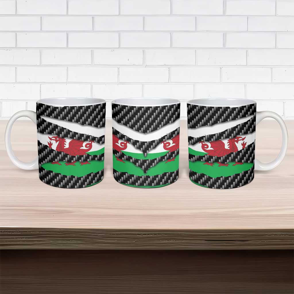 Wales Beast Ceramic Mug Ripped Flag Graphic - Wonder Print Shop