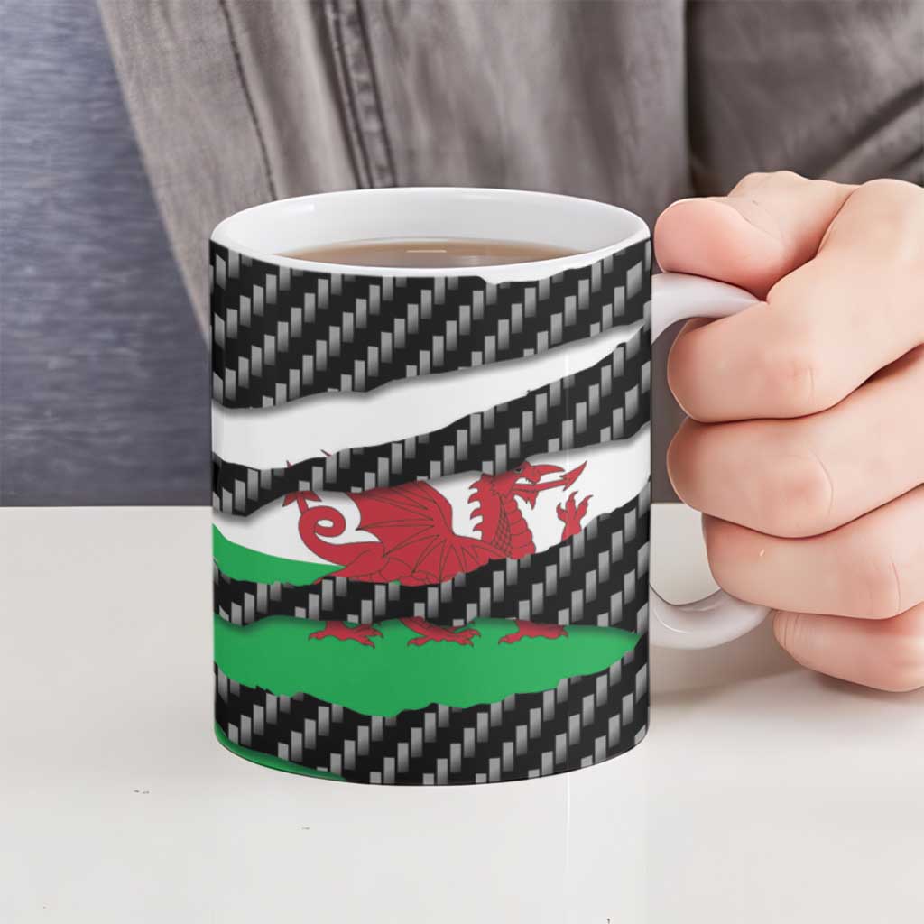 Wales Beast Ceramic Mug Ripped Flag Graphic - Wonder Print Shop
