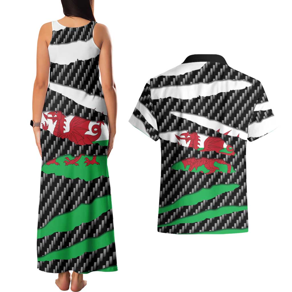 Wales Beast Couples Matching Tank Maxi Dress and Hawaiian Shirt Ripped Flag Graphic - Wonder Print Shop