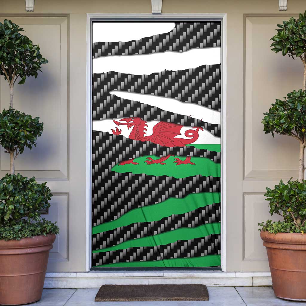 Wales Beast Door Cover Ripped Flag Graphic - Wonder Print Shop