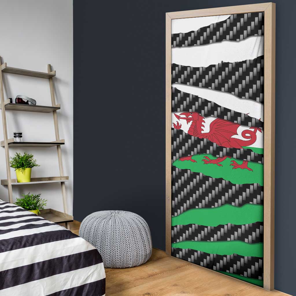 Wales Beast Door Cover Ripped Flag Graphic - Wonder Print Shop
