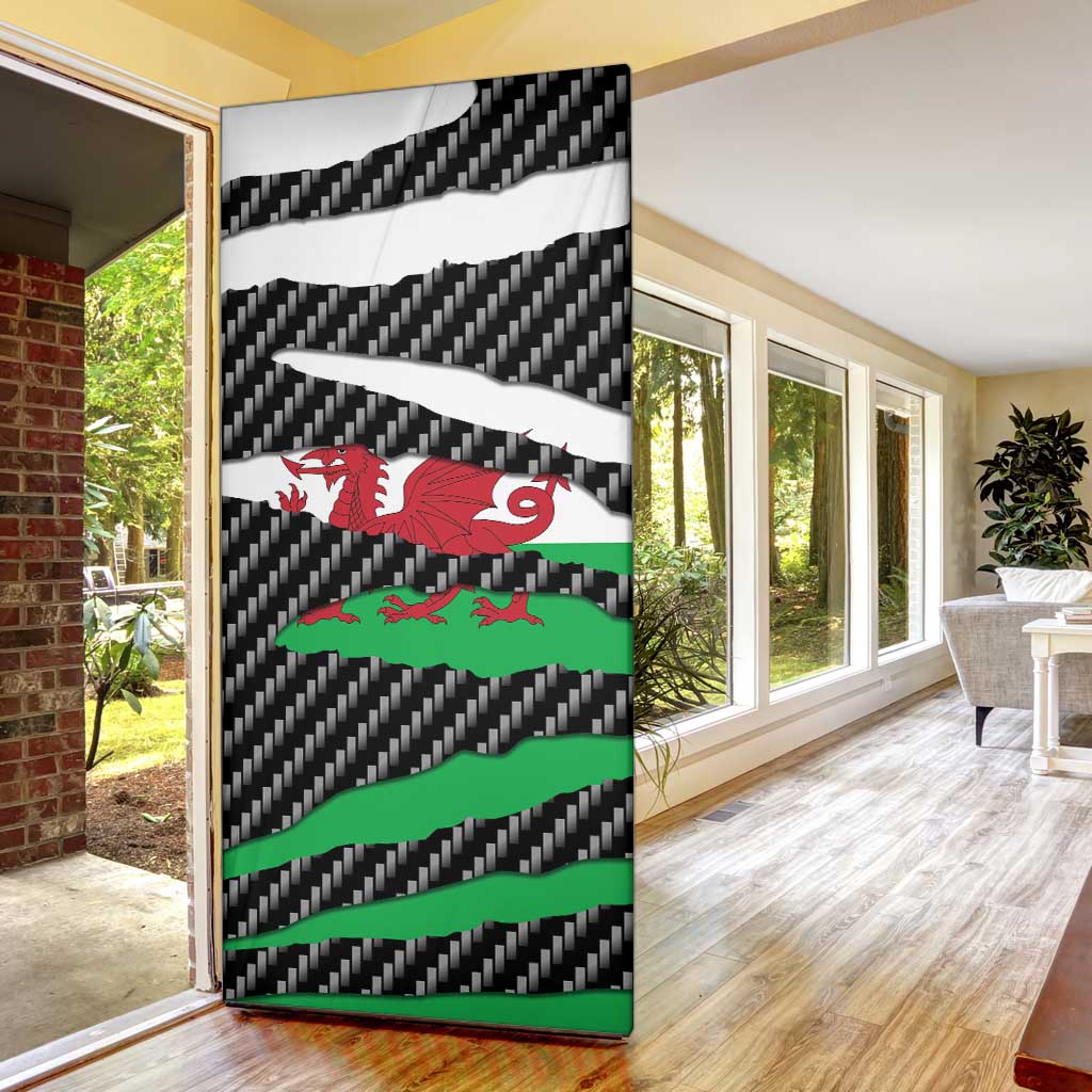 Wales Beast Door Cover Ripped Flag Graphic - Wonder Print Shop