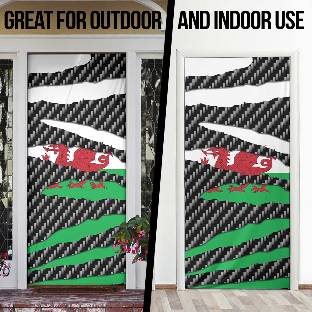 Wales Beast Door Cover Ripped Flag Graphic - Wonder Print Shop
