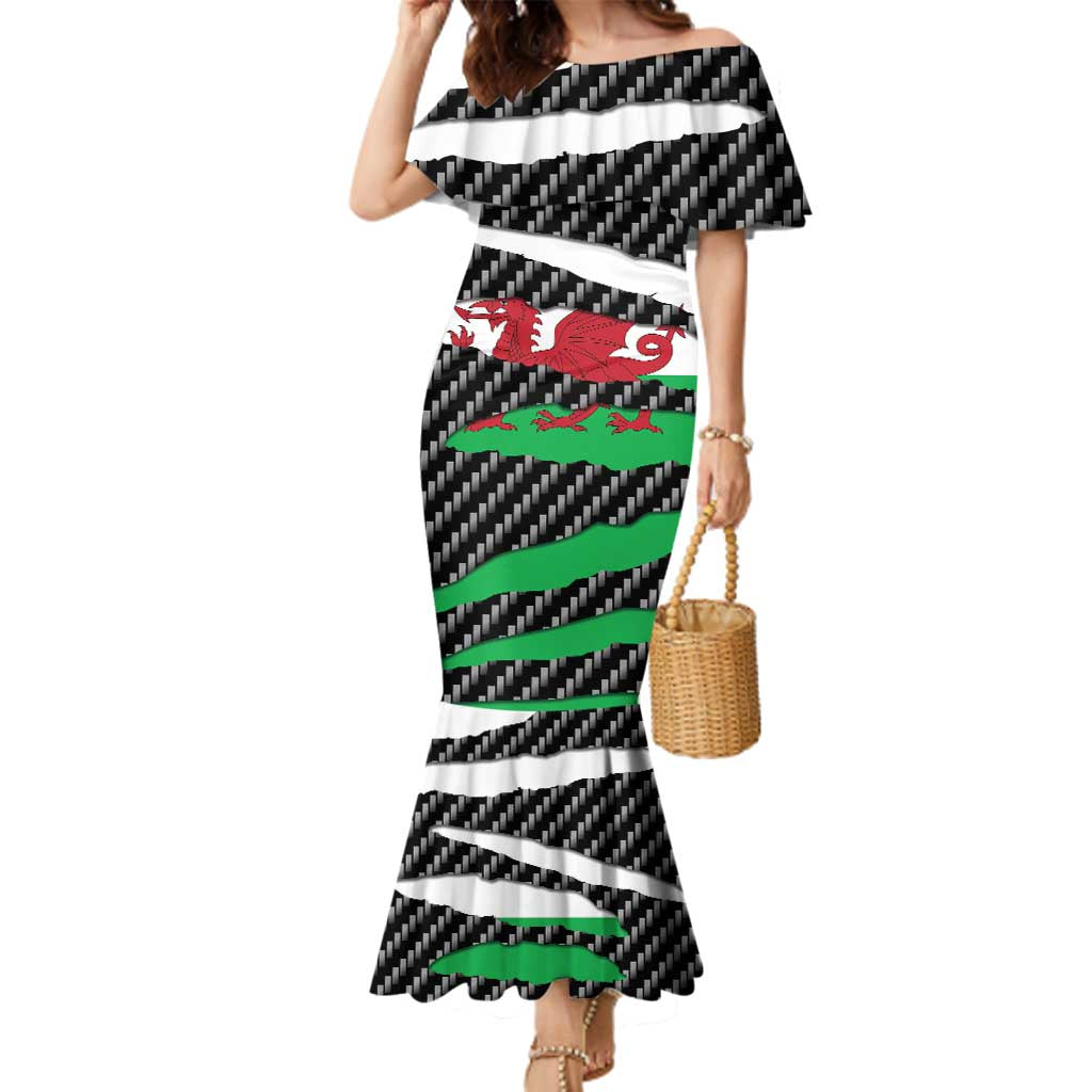 Wales Beast Family Matching Mermaid Dress and Hawaiian Shirt Ripped Flag Graphic - Wonder Print Shop
