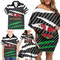 Wales Beast Family Matching Off Shoulder Short Dress and Hawaiian Shirt Ripped Flag Graphic - Wonder Print Shop