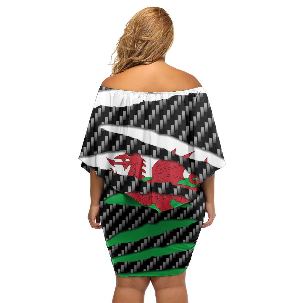 Wales Beast Family Matching Off Shoulder Short Dress and Hawaiian Shirt Ripped Flag Graphic - Wonder Print Shop