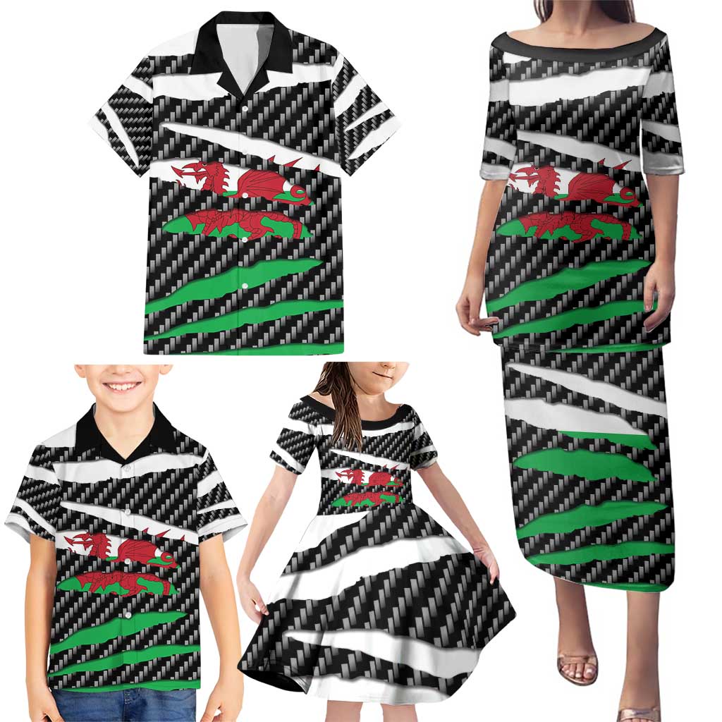 Wales Beast Family Matching Puletasi and Hawaiian Shirt Ripped Flag Graphic - Wonder Print Shop