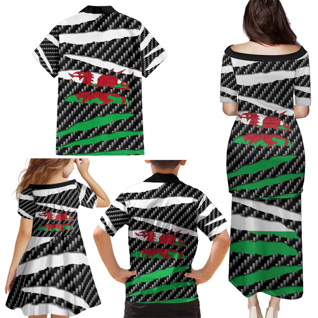 Wales Beast Family Matching Puletasi and Hawaiian Shirt Ripped Flag Graphic - Wonder Print Shop