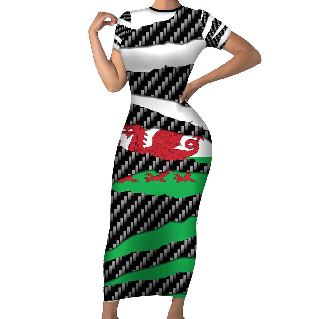 Wales Beast Family Matching Short Sleeve Bodycon Dress and Hawaiian Shirt Ripped Flag Graphic - Wonder Print Shop