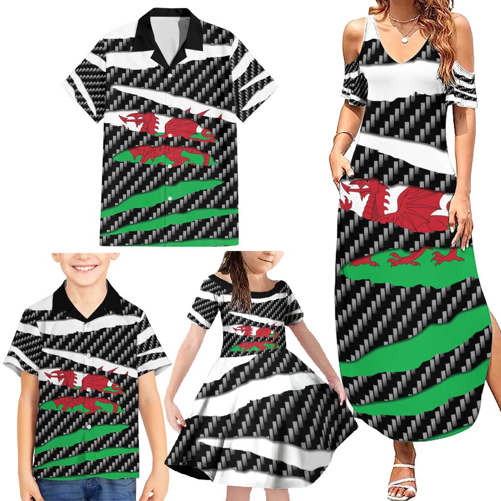 Wales Beast Family Matching Summer Maxi Dress and Hawaiian Shirt Ripped Flag Graphic - Wonder Print Shop