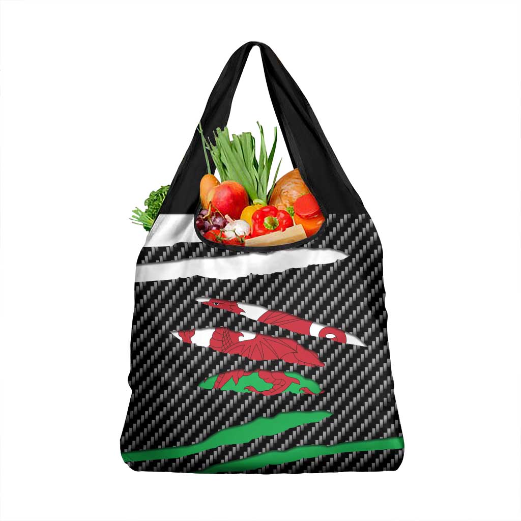 Wales Beast Grocery Bag Ripped Flag Graphic - Wonder Print Shop