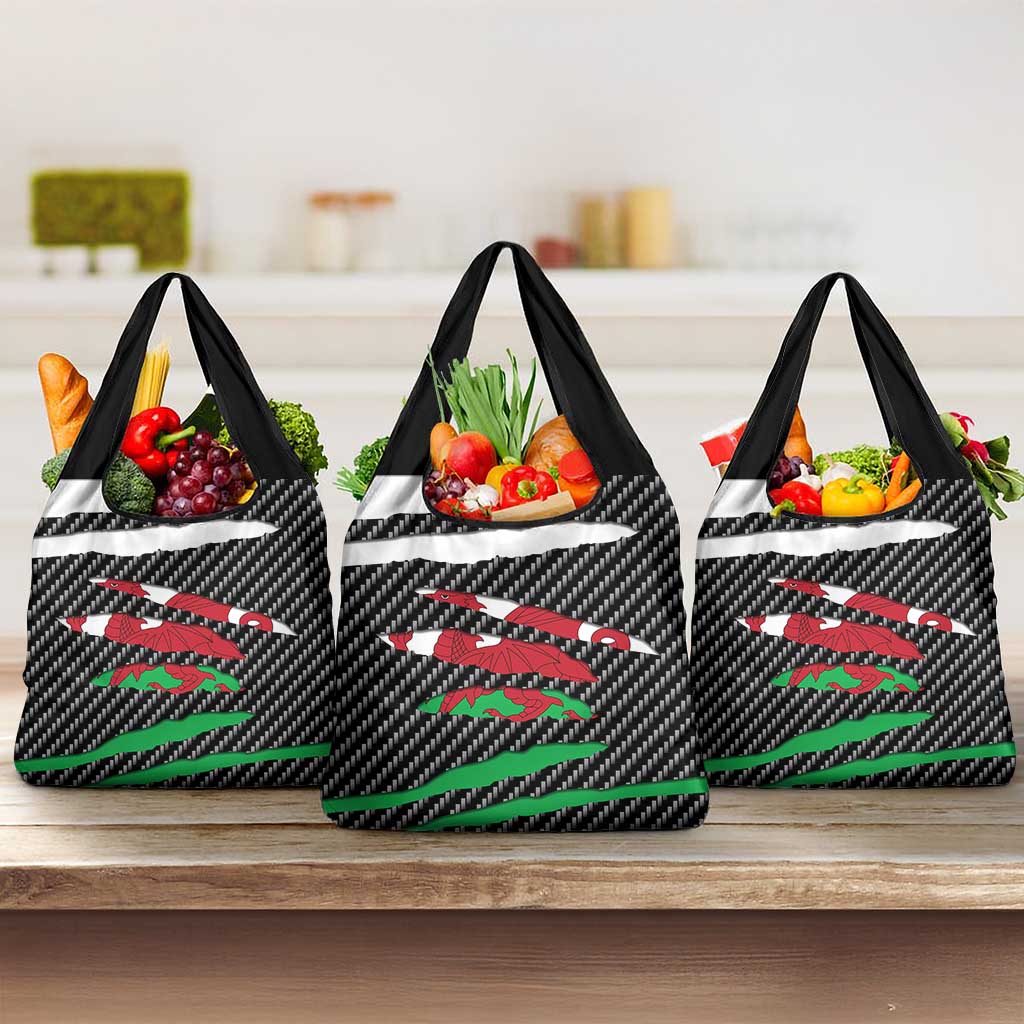 Wales Beast Grocery Bag Ripped Flag Graphic - Wonder Print Shop