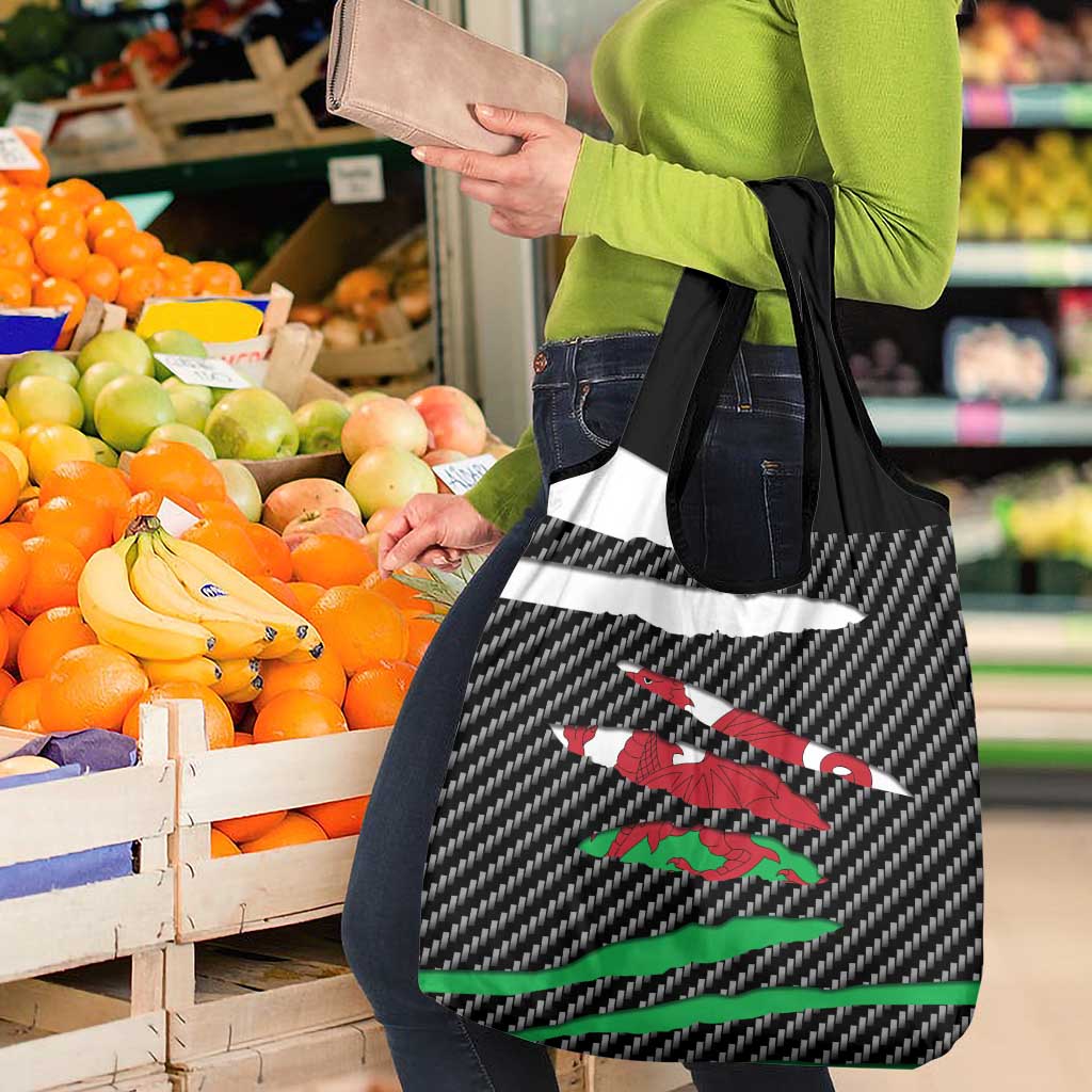 Wales Beast Grocery Bag Ripped Flag Graphic - Wonder Print Shop