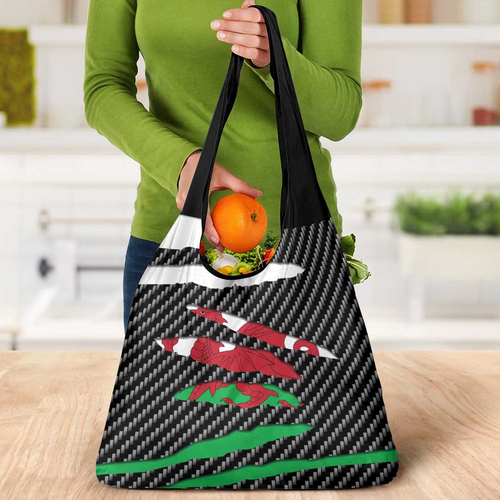 Wales Beast Grocery Bag Ripped Flag Graphic - Wonder Print Shop