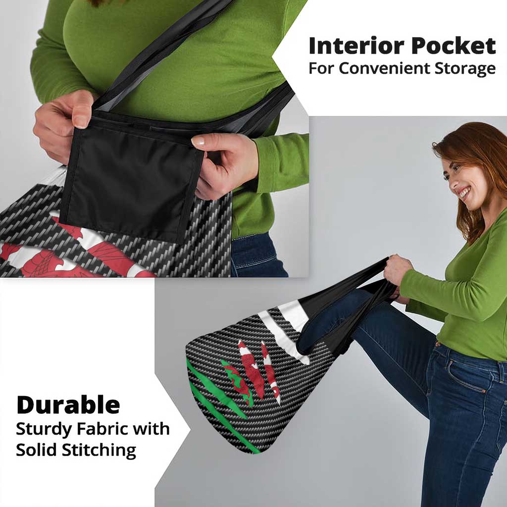 Wales Beast Grocery Bag Ripped Flag Graphic - Wonder Print Shop