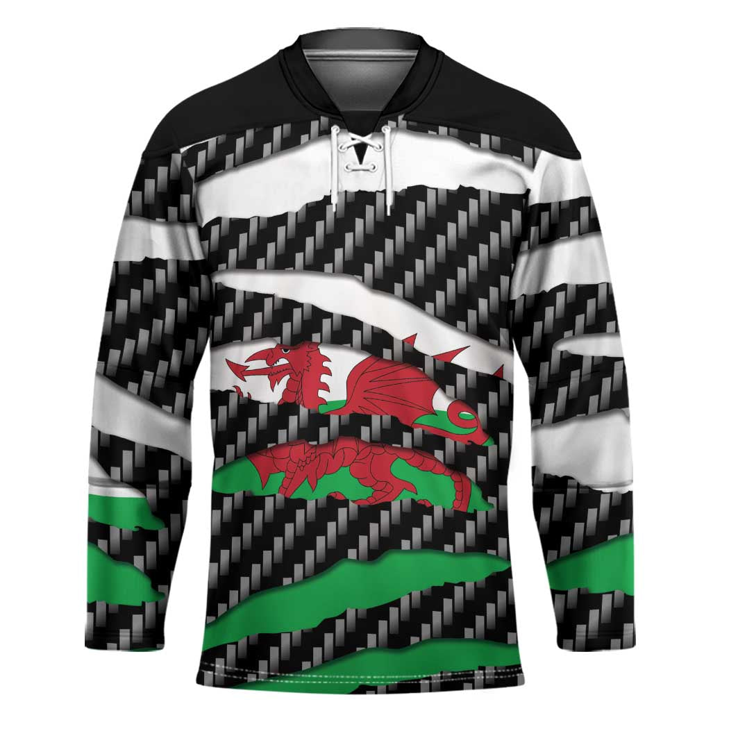 Wales Beast Hockey Jersey Ripped Flag Graphic - Wonder Print Shop