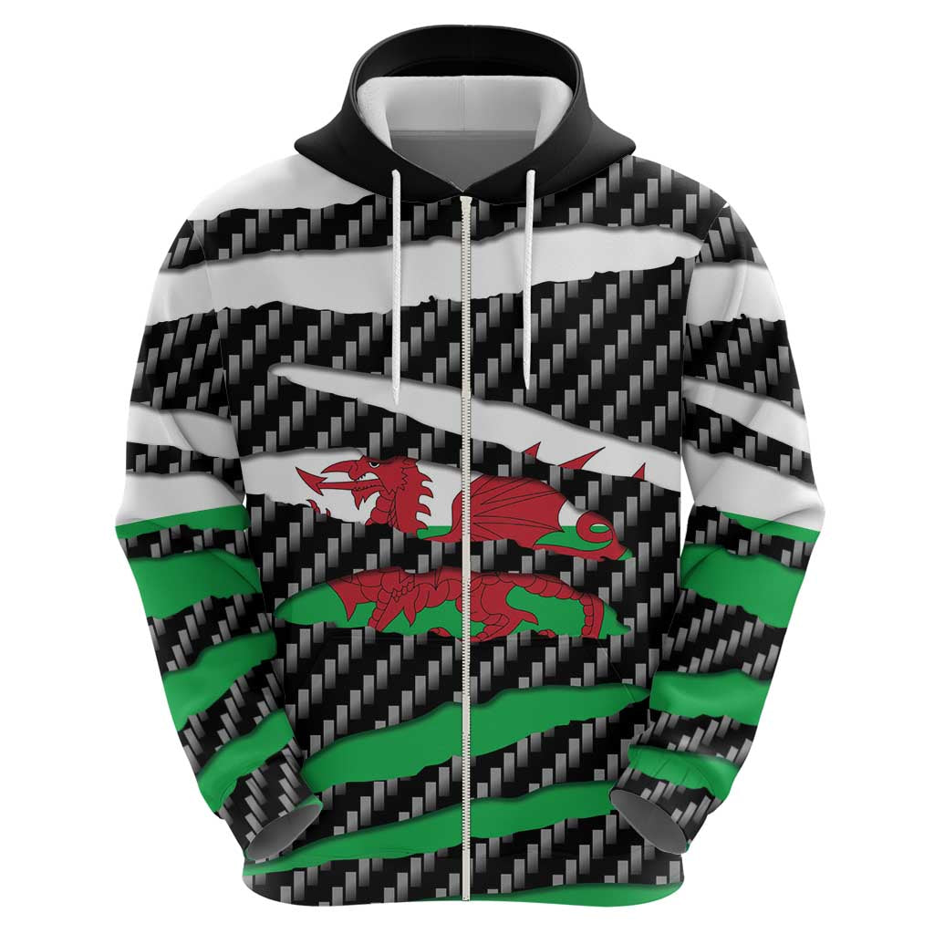 Wales Beast Hoodie Ripped Flag Graphic - Wonder Print Shop