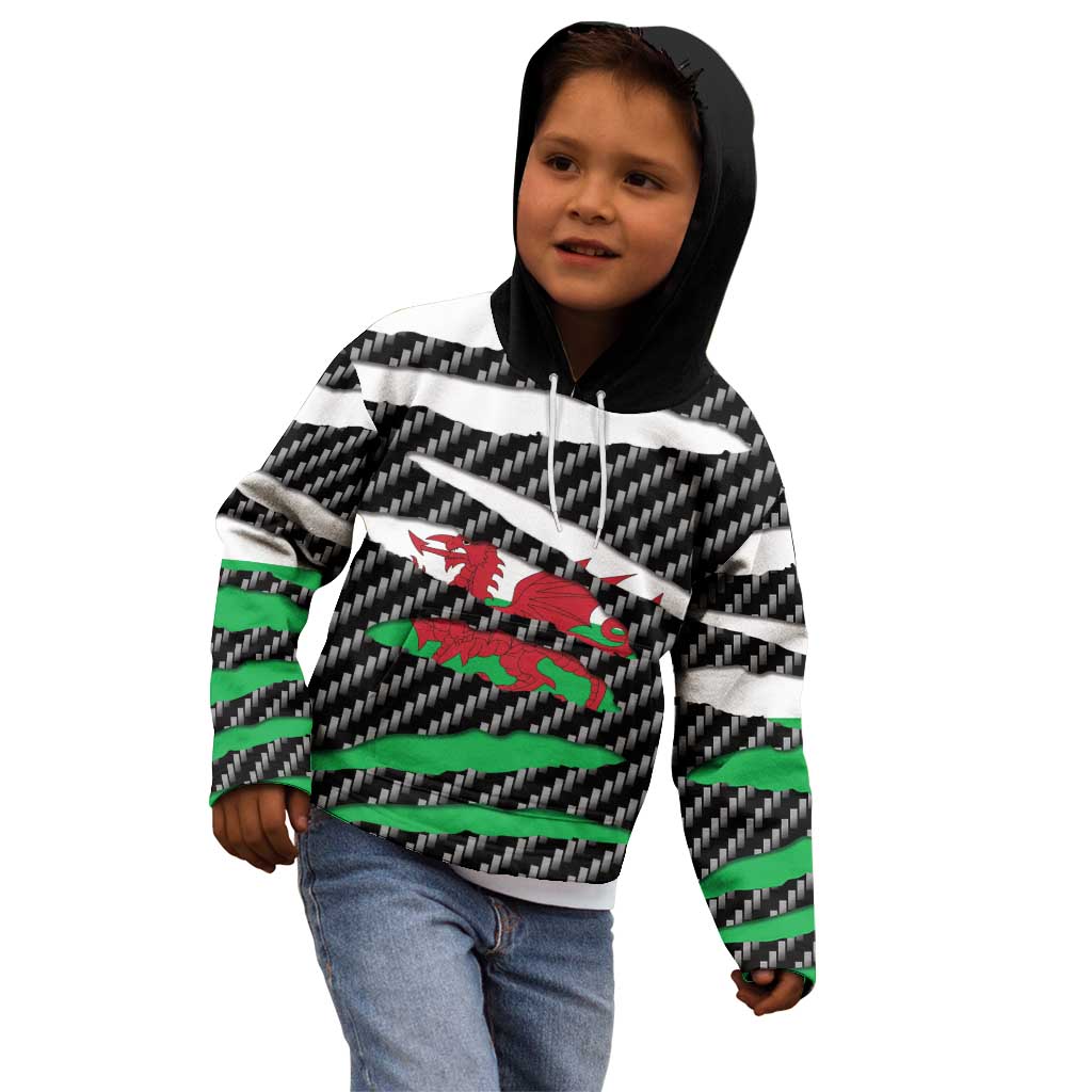 Wales Beast Kid Hoodie Ripped Flag Graphic - Wonder Print Shop