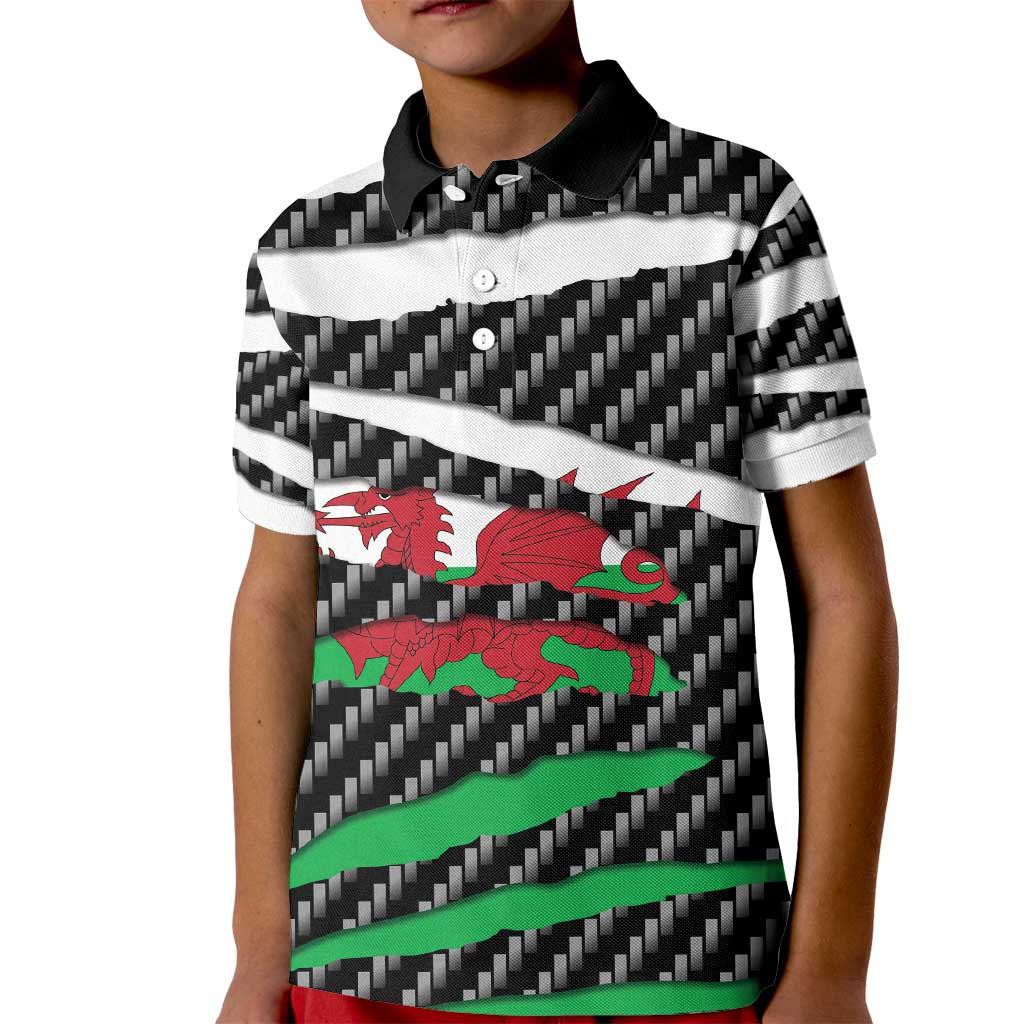 Wales Beast Kid Polo Shirt Ripped Flag Graphic - Wonder Print Shop