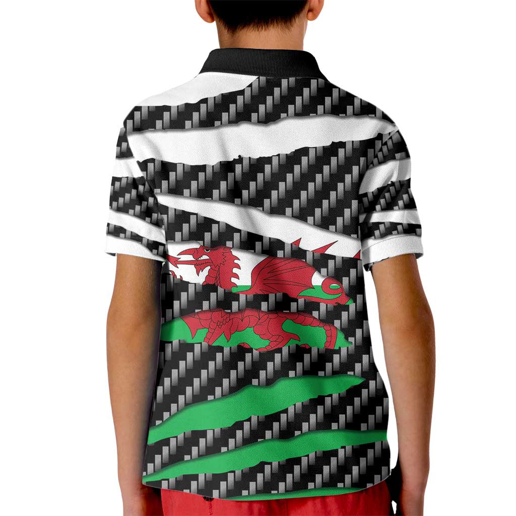 Wales Beast Kid Polo Shirt Ripped Flag Graphic - Wonder Print Shop