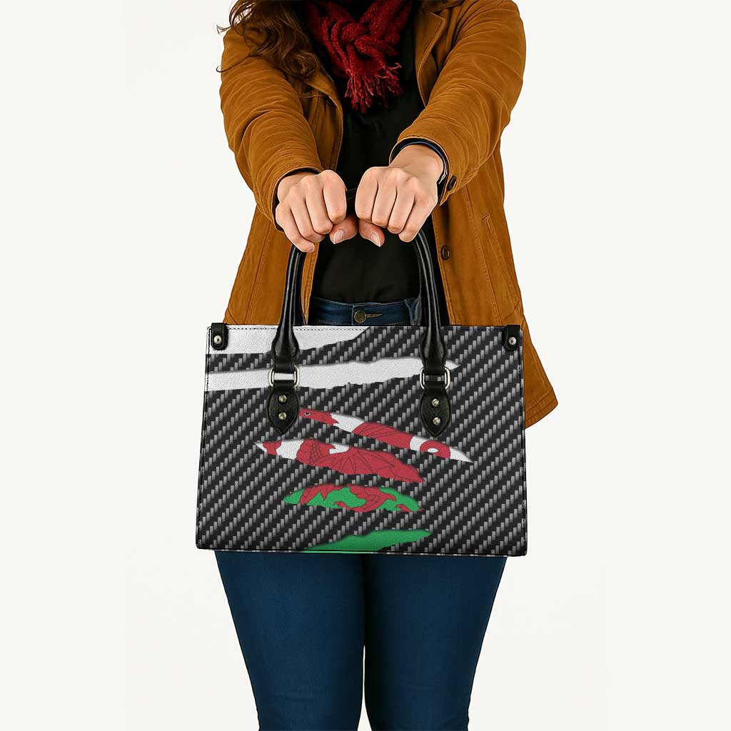 Wales Beast Leather Bag Ripped Flag Graphic - Wonder Print Shop