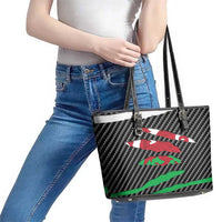 Wales Beast Leather Tote Bag Ripped Flag Graphic - Wonder Print Shop