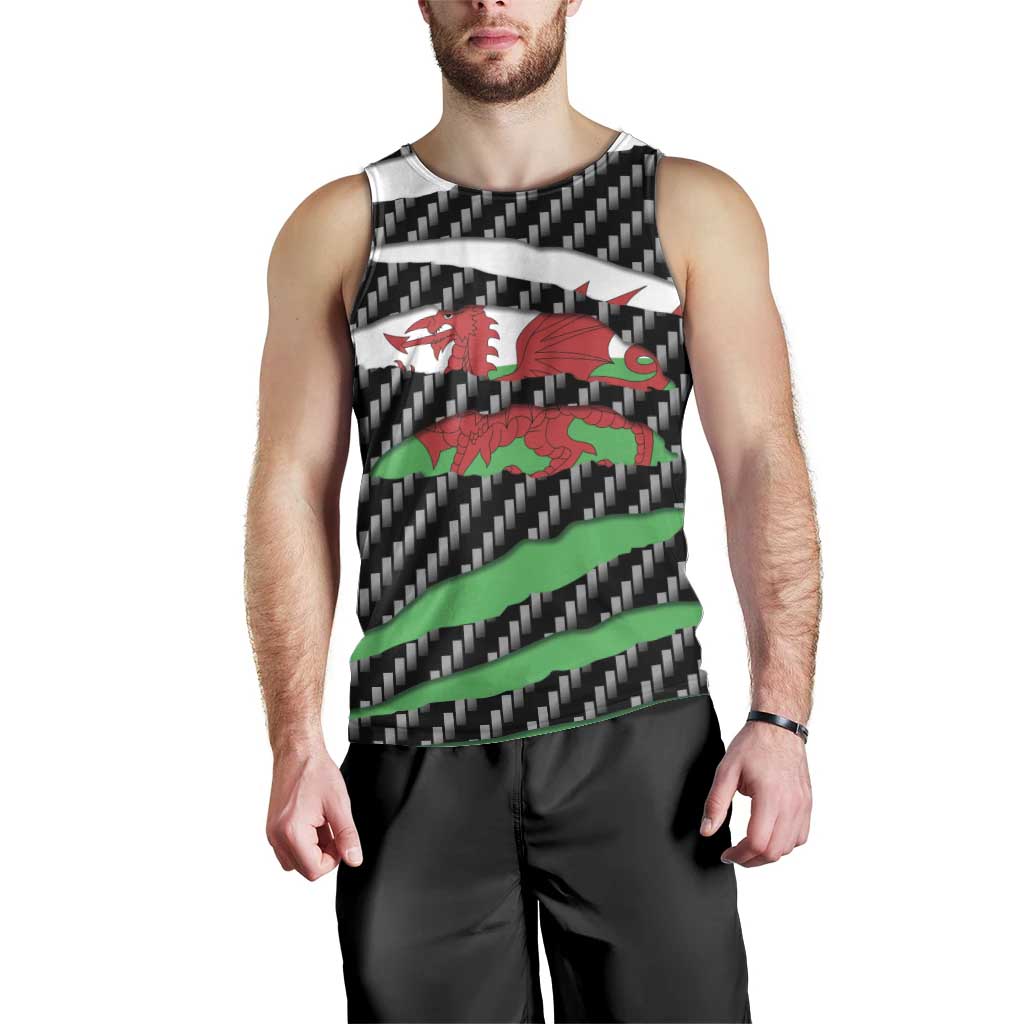 Wales Beast Men Tank Top Ripped Flag Graphic - Wonder Print Shop
