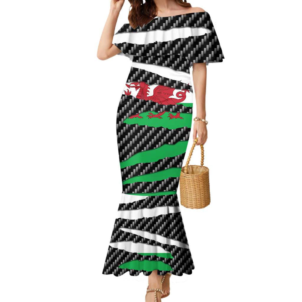 Wales Beast Mermaid Dress Ripped Flag Graphic - Wonder Print Shop