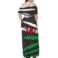 Wales Beast Off Shoulder Maxi Dress Ripped Flag Graphic - Wonder Print Shop