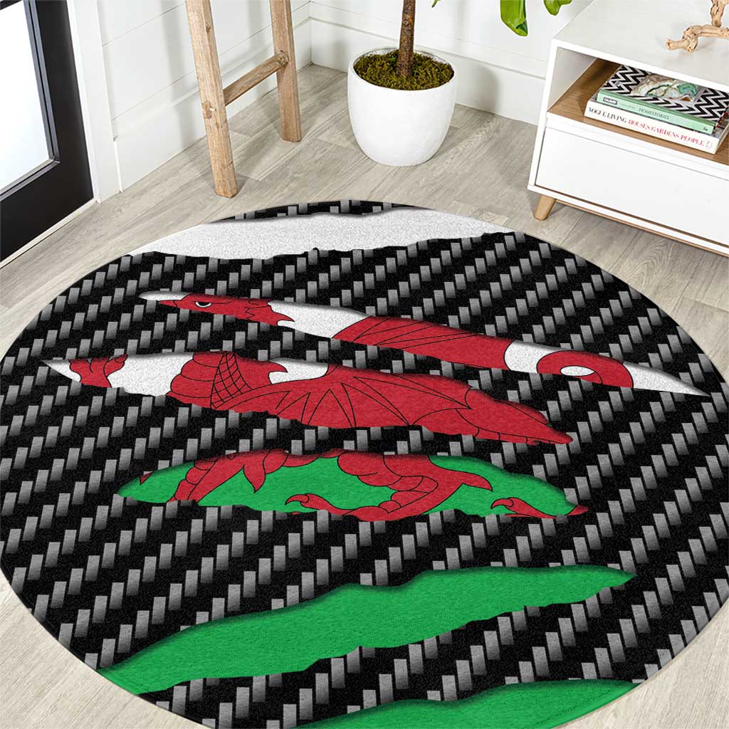Wales Beast Round Carpet Ripped Flag Graphic - Wonder Print Shop