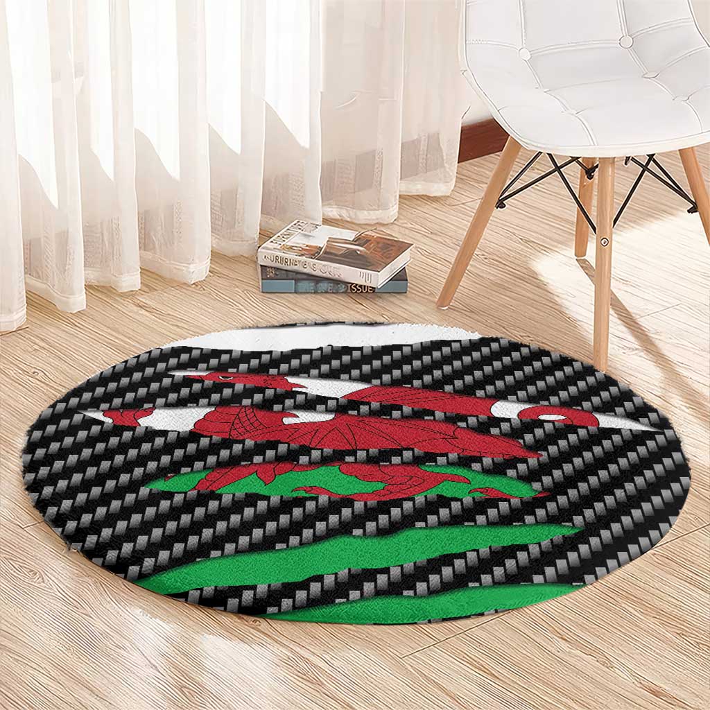 Wales Beast Round Carpet Ripped Flag Graphic - Wonder Print Shop