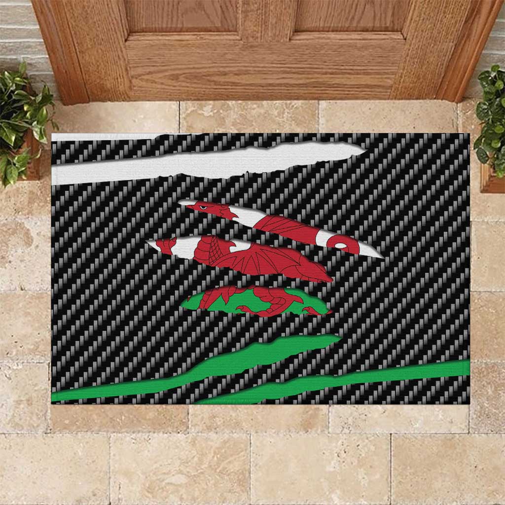 Wales Beast Rubber Doormat Ripped Flag Graphic - Wonder Print Shop