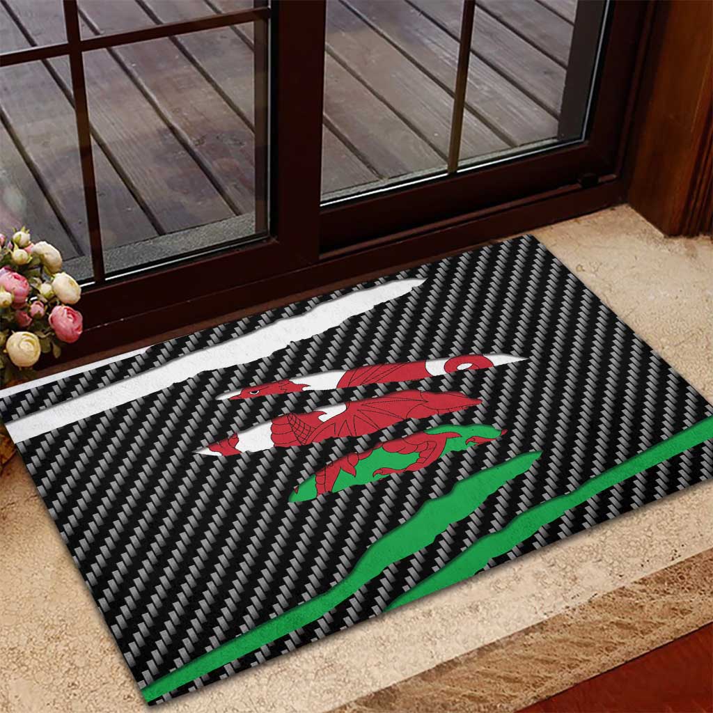 Wales Beast Rubber Doormat Ripped Flag Graphic - Wonder Print Shop