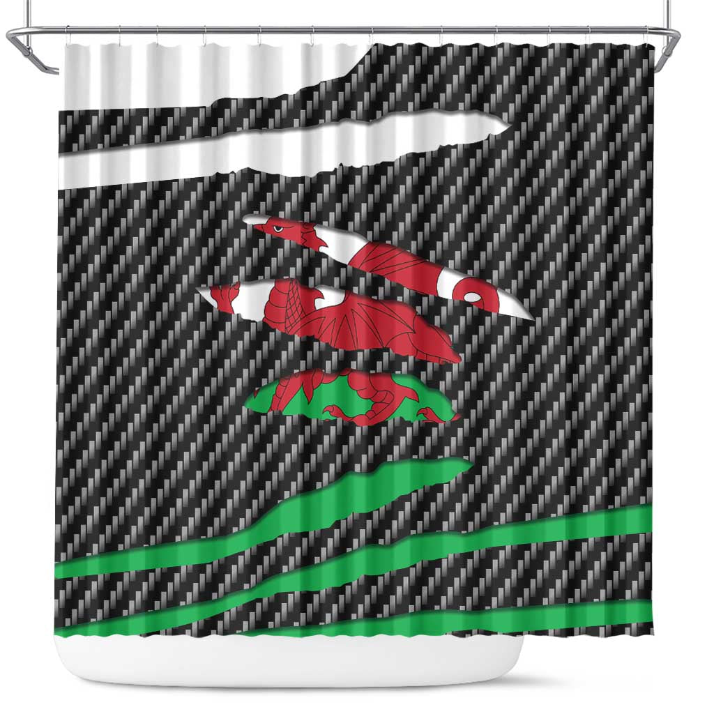 Wales Beast Shower Curtain Ripped Flag Graphic - Wonder Print Shop