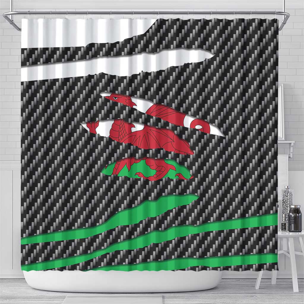 Wales Beast Shower Curtain Ripped Flag Graphic - Wonder Print Shop