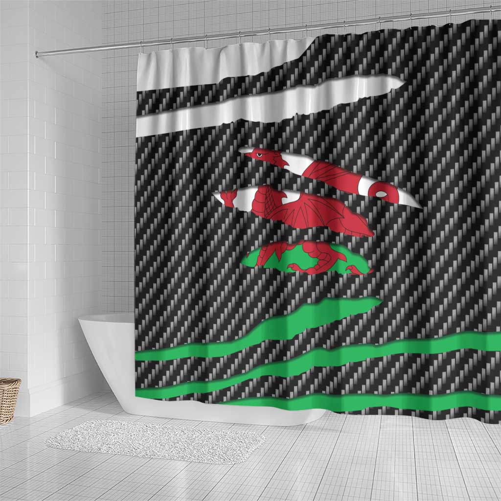Wales Beast Shower Curtain Ripped Flag Graphic - Wonder Print Shop