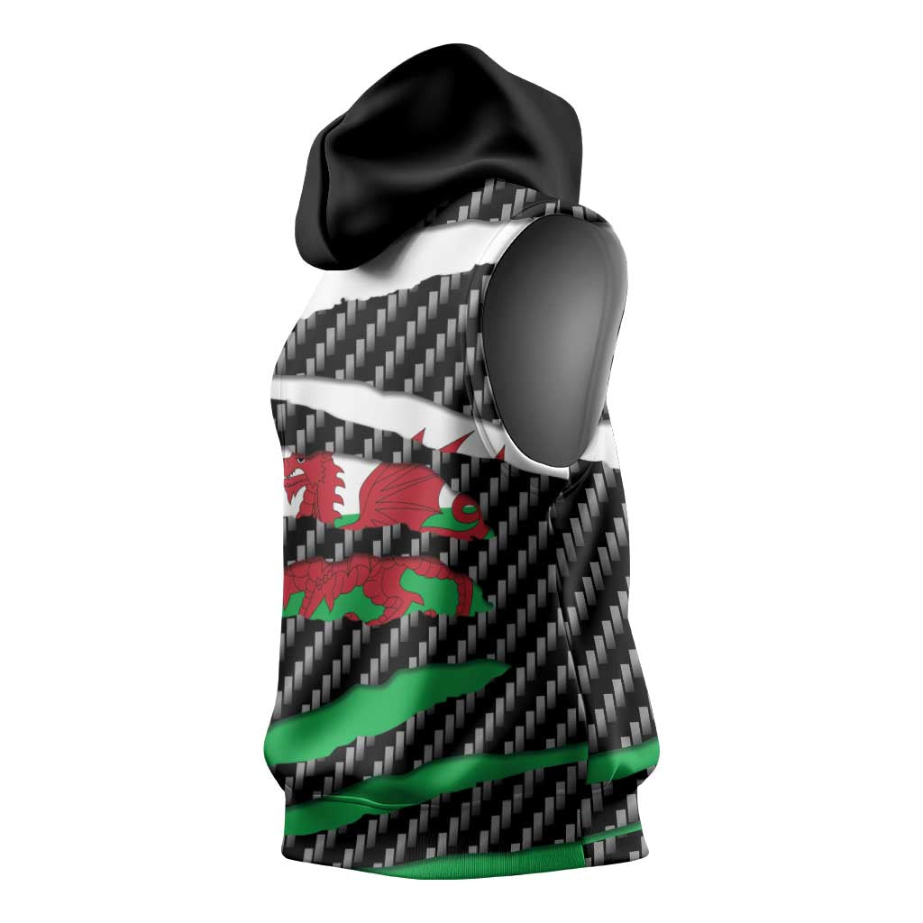 Wales Beast Sleeveless Hoodie Ripped Flag Graphic - Wonder Print Shop
